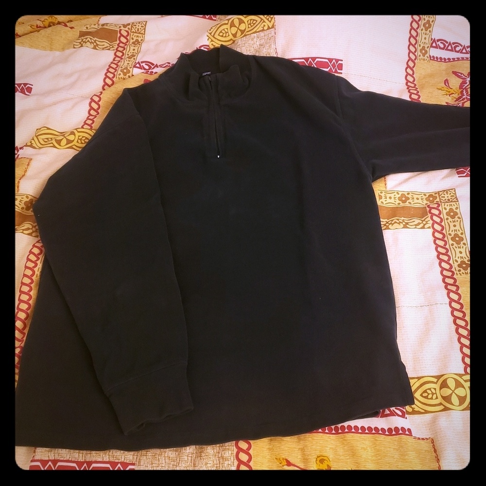 Black esprit 1/4 zip mock neck sweatshirt men's S
